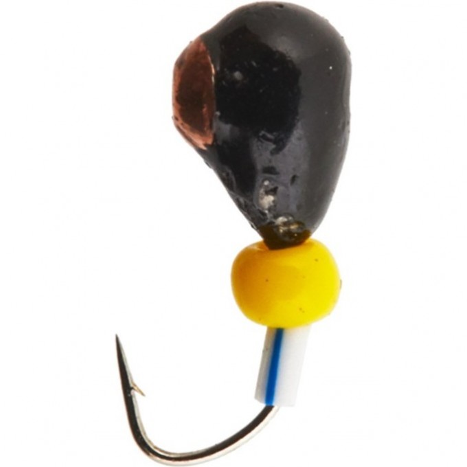 Мормышка вольфрамовая LUCKY JOHN КАПЛЯ с отверстием (коза) с коронкой с бисером 40мм, цвет cu LJ33040-03