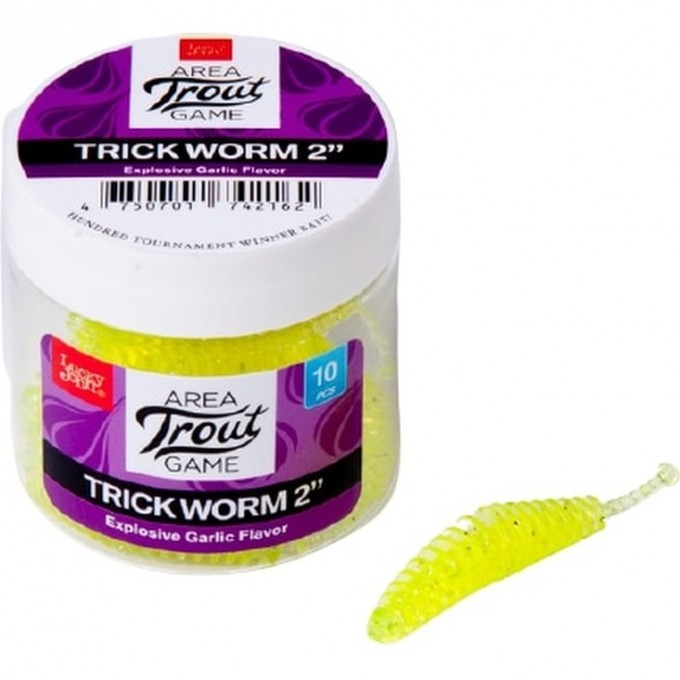 Слаги съедобные искусственные LUCKY JOHN PRO SERIES TRICK WORM 2.5in (64 мм), цвет s88, 7 шт 140177-S88