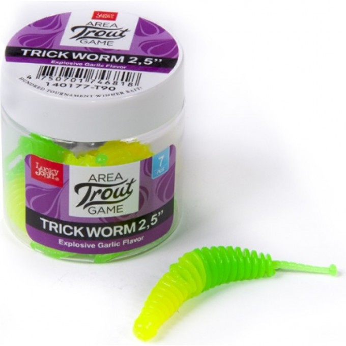 Слаги съедобные искусственные LUCKY JOHN PRO SERIES TRICK WORM 2.5in (64 мм), цвет t90, 7 шт 140177-T90