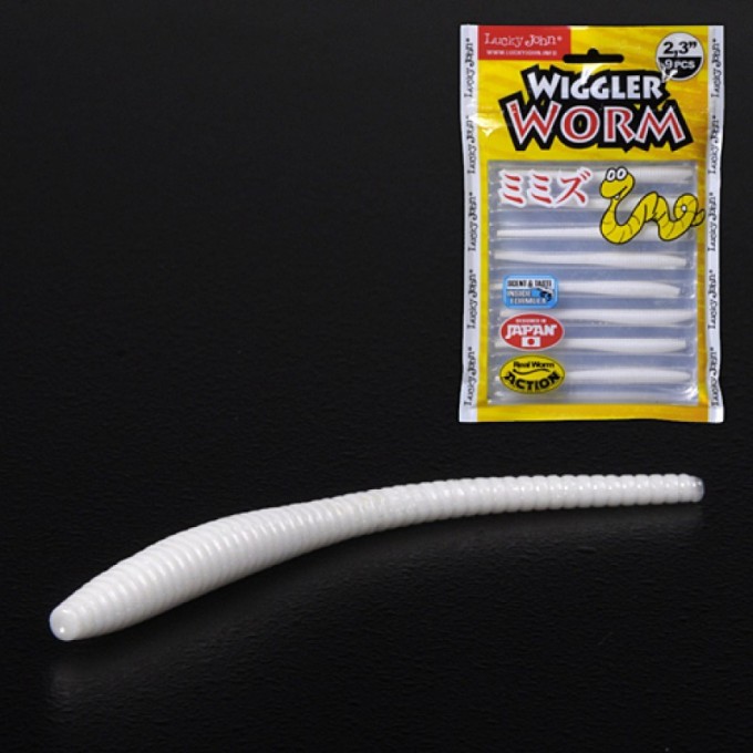 Слаги съедобные искусственные LUCKY JOHN PRO SERIES WIGGLER WORM, 2.3in (5.84 см), цвет 033, 9шт. 140153-033