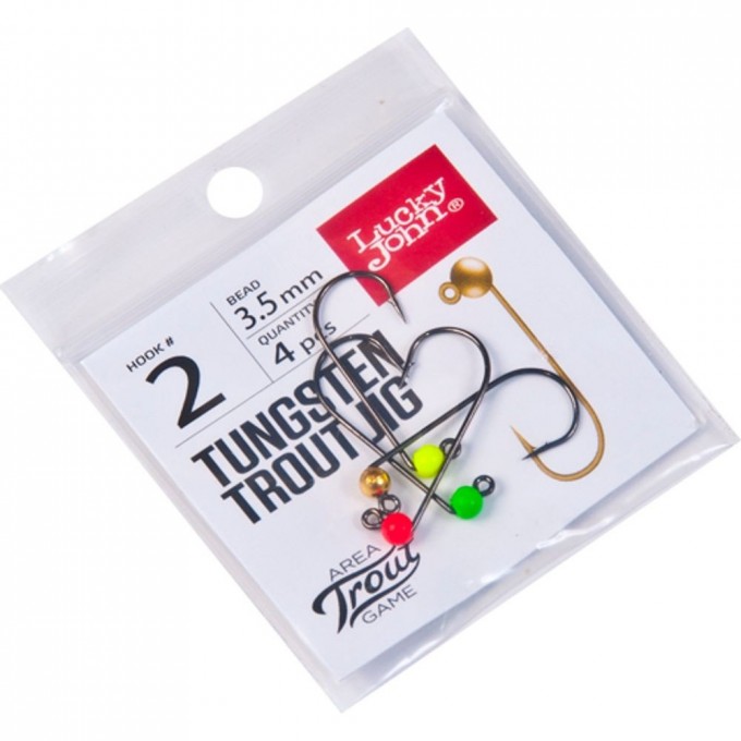 Джиг-головки LUCKY JOHN AREA TROUT GAME вольфрамовые 03.5мм крючок 002 4шт. LJTATG035-SPGY