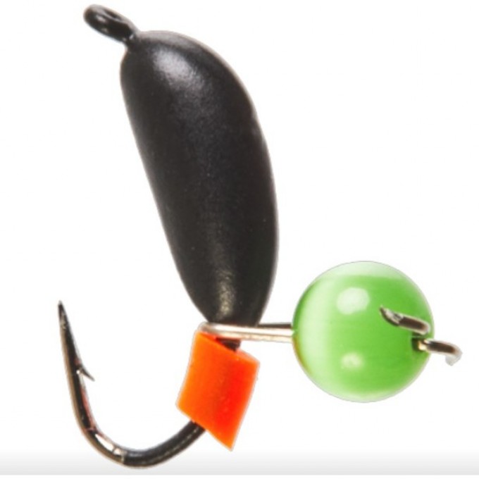 Мормышка вольфрамовая LUCKY JOHN БАНАН РИЖСКИЙ с петелькой и бисером кошачий глаз 30мм, цвет green LJ11030-11