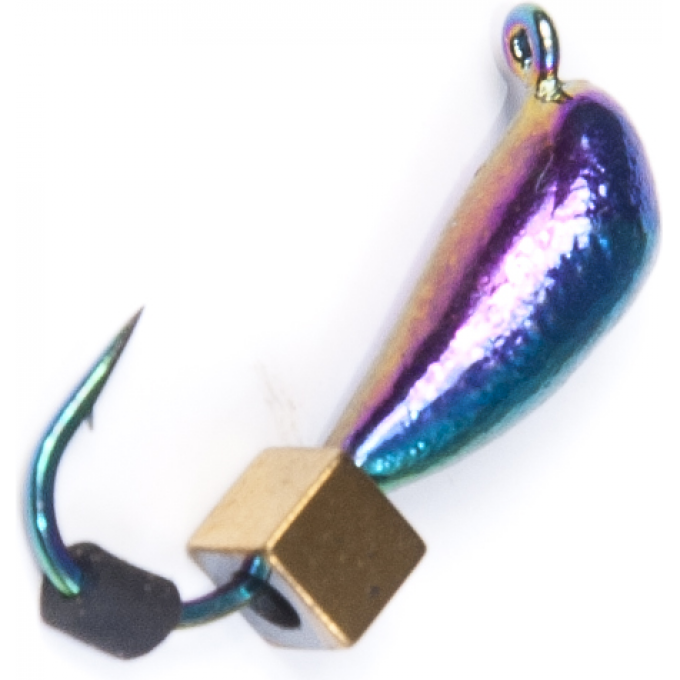 Мормышка вольфрамовая LUCKY JOHN БАНАН спортивный бензин с петелькой и кубиком золото 30мм, цвет KG LJ36070-04