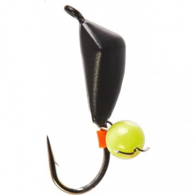 Мормышка вольфрамовая LUCKY JOHN ДРЕЙССЕНА с петелькой и бисером Кошачий Глаз 40мм, цвет yellow LJ34040-10