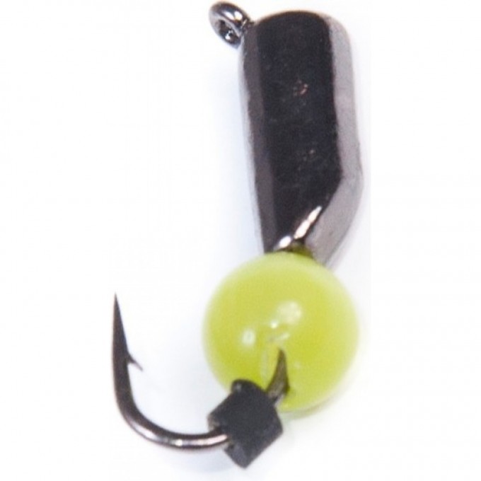 Мормышка вольфрамовая LUCKY JOHN СТОЛБИК с петелькой и бисером салатовый кошачий глаз 80мм, 030/10 LJ35080-10