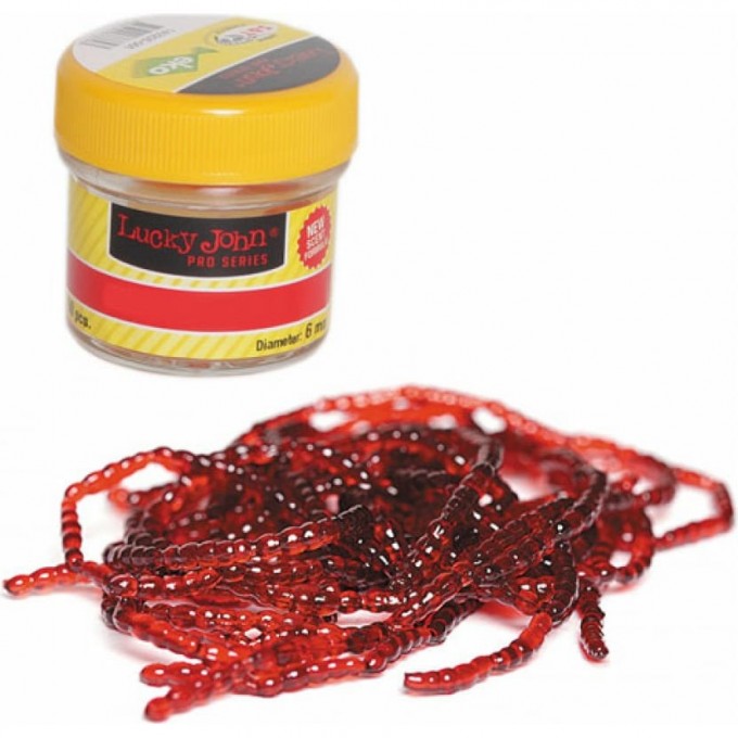 Насадки искусственные съедобные LUCKY JOHN PRO SERIES EXTRA BLOOD WORM X/XL мотыль 160/240 шт 140201-MIX1