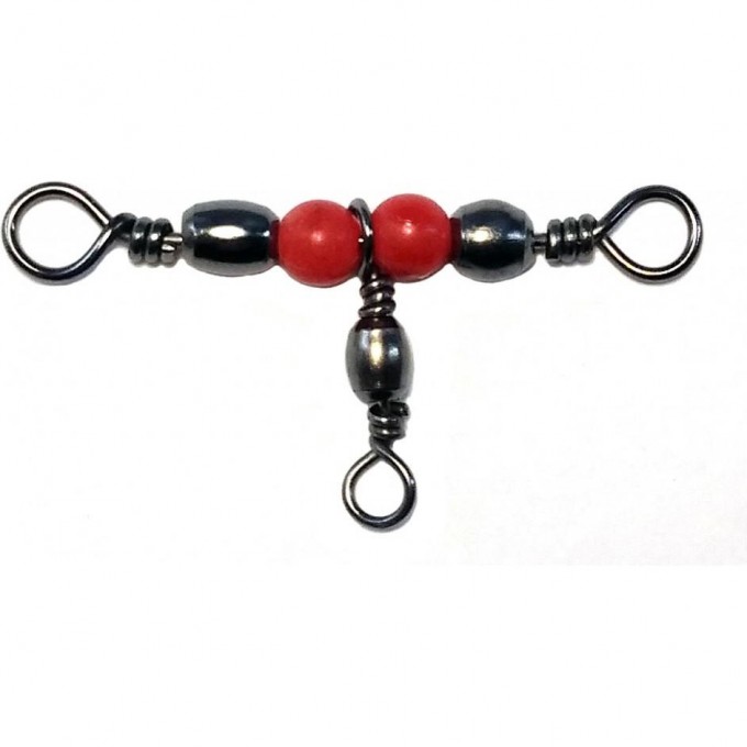 Вертлюги трехсторонние с бусинкой LUCKY JOHN PRO SERIES CROSLINE 010 7Шт. LJP5109-010