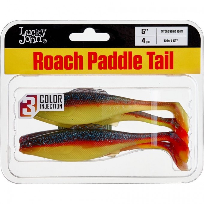 Виброхвост LUCKY JOHN PRO SERIES ROACH PADDLE TAIL 5in (12,7 см), цвет g05 4Шт. 140181-G05
