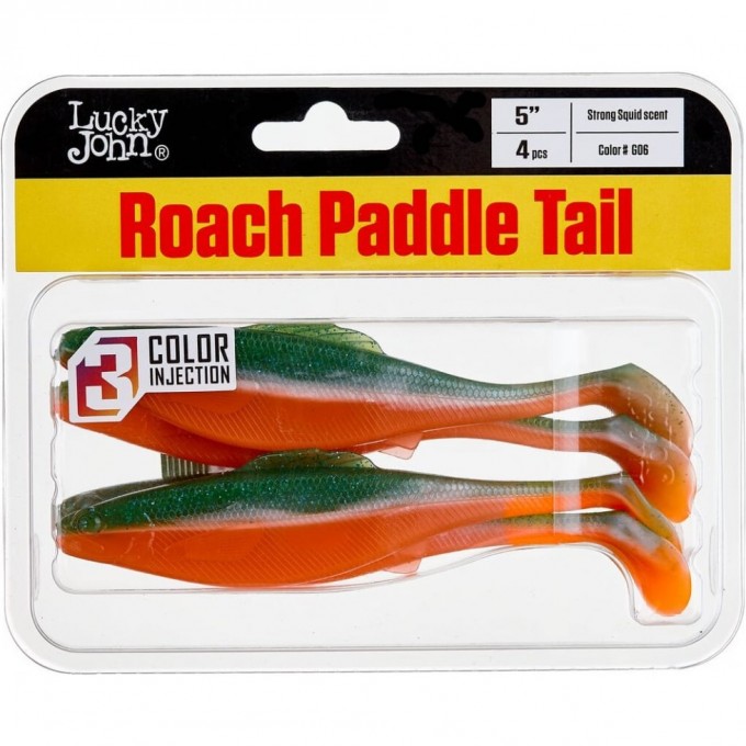 Виброхвост LUCKY JOHN PRO SERIES ROACH PADDLE TAIL 5in (12,7 см), цвет g06 4Шт. 140181-G06