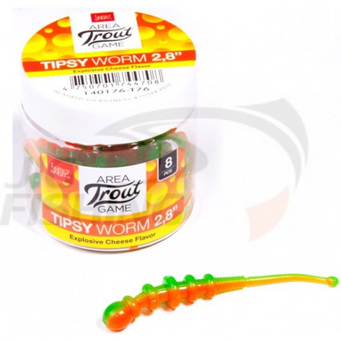 Слаги съедобные искусственные LUCKY JOHN PRO SERIES TIPSY WORM 2,8 in (71 мм), цвет T76, 8 шт 140176-T76