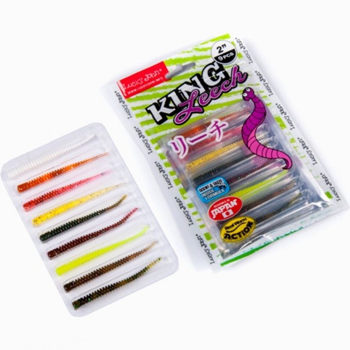 Слаги съедобные искусственные LUCKY JOHN PRO SERIES WIGGLER WORM, 2.3in (5.84 см), цвет mix1, 9шт. 140153-MIX1