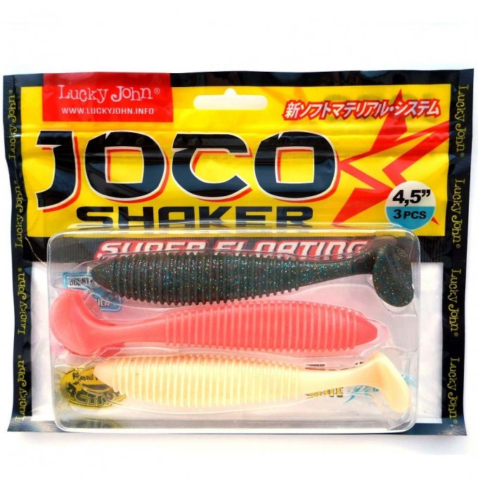 Виброхвост LUCKY JOHN JOCO SHAKER 4.5in (11,43 см), цвет mix 3шт 140303-MIX1